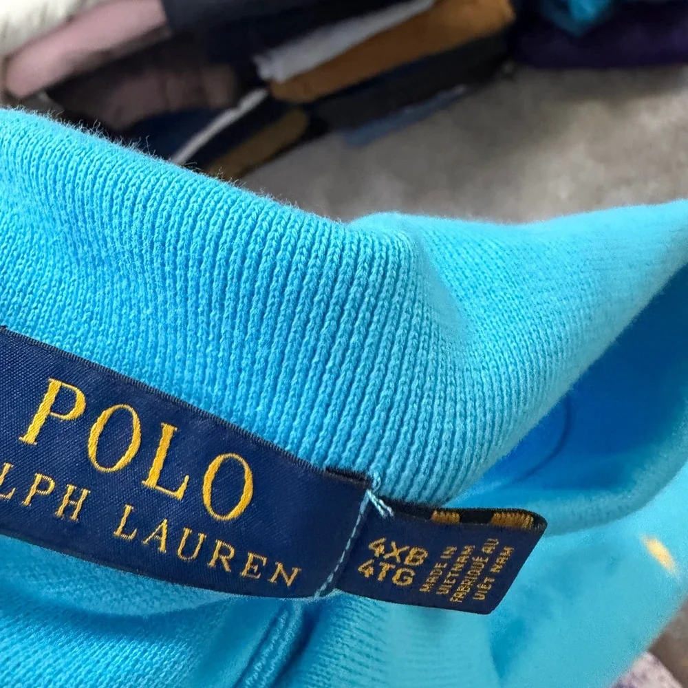 Polo Ralph Lauren Mens Big & Tall 4XB Blue Short Sleeve Mesh Polo Shirt New